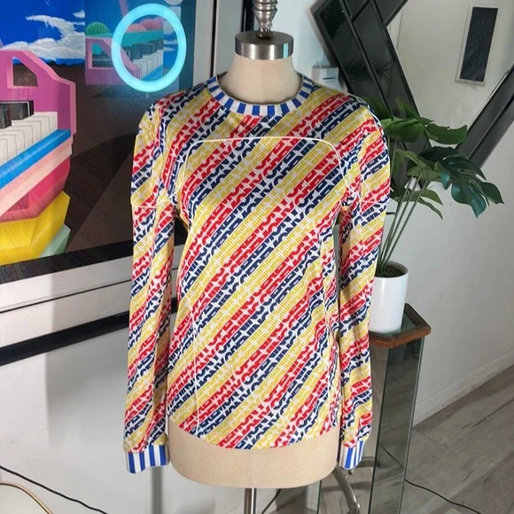 Opening ceremony long sleeve RBY Red Blue Yellow striped shirt - Picture 5 of 12